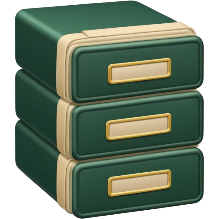 dark green open case with light beige bills emoji