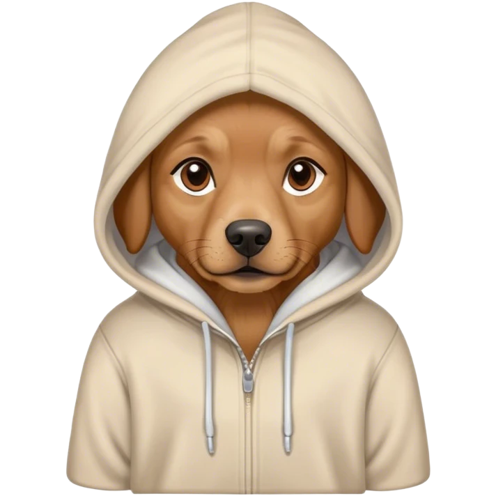 brown dog with hoodie emoji