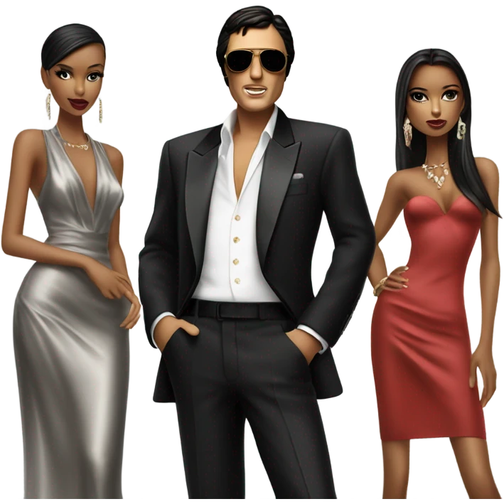 Tony Montana with 3 stylish models emoji