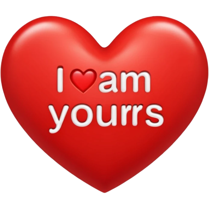 "I am only yours" Words in a heart emoji