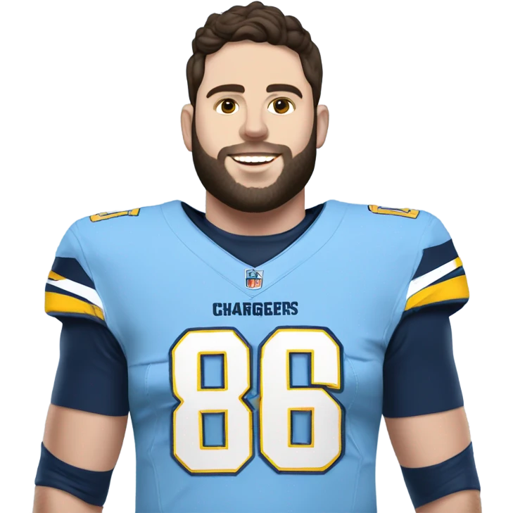 Baker Mayfield in a Chargers powder blue team uniform  emoji