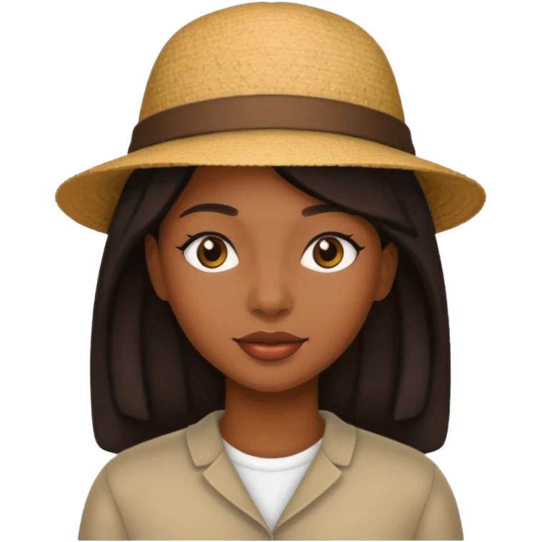 black woman with hat emoji