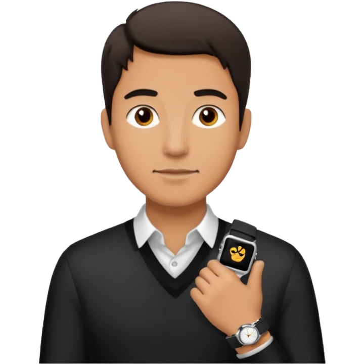 man wearing a black strap watch emoji