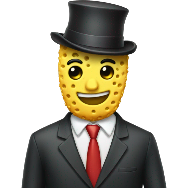 Sponge wearing a suit emoji