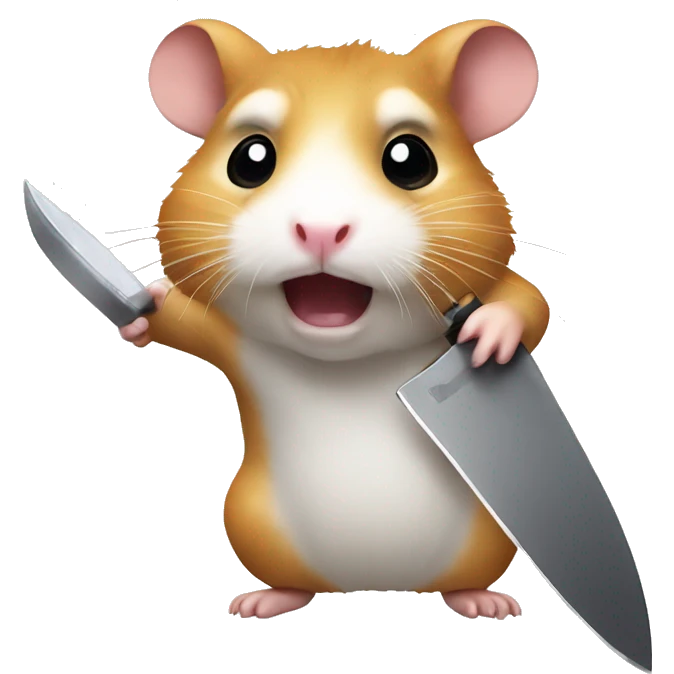 Hamster with knife emoji