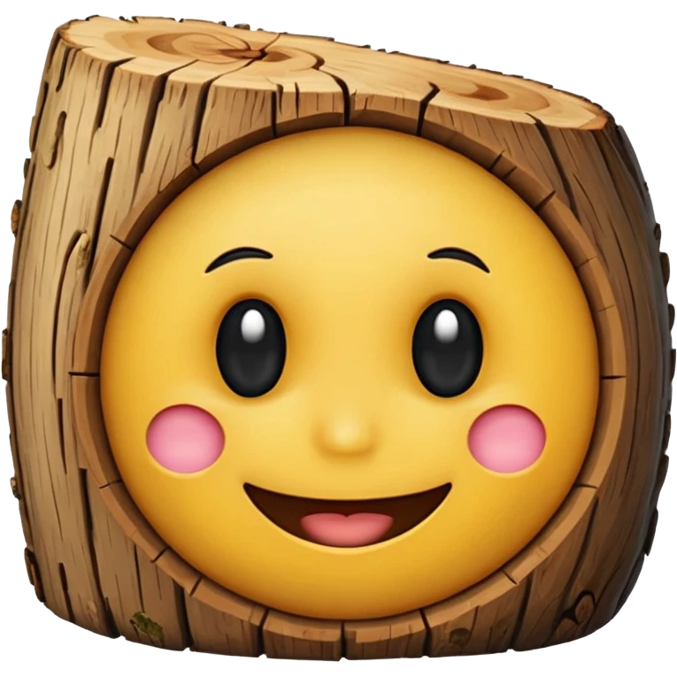 a log emoji with a small, cute smiley face emoji