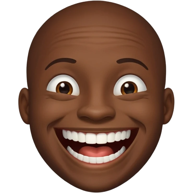 A black man laughing emoji