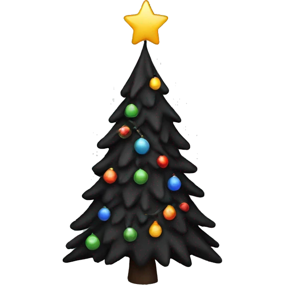 Black Xmas tree  emoji