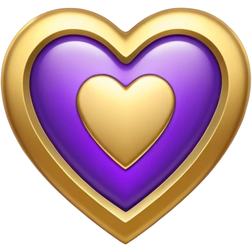 The golden Letter “t” inside a Purple Heart emoji
