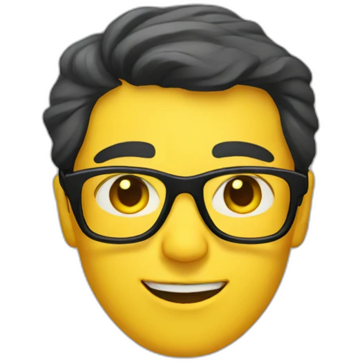 Man with yellow tinted glasses and black hair  emoji