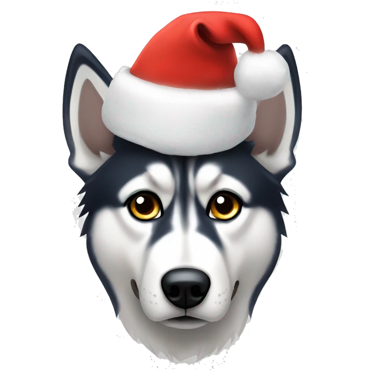 unamused husky christmas hat emoji