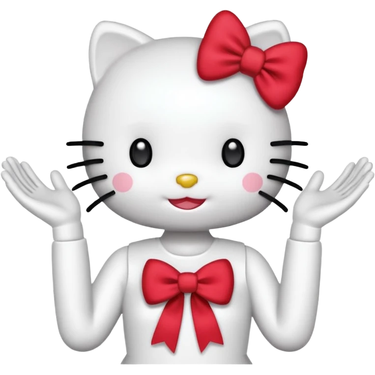 hello kitty holding up 67 in both hands emoji