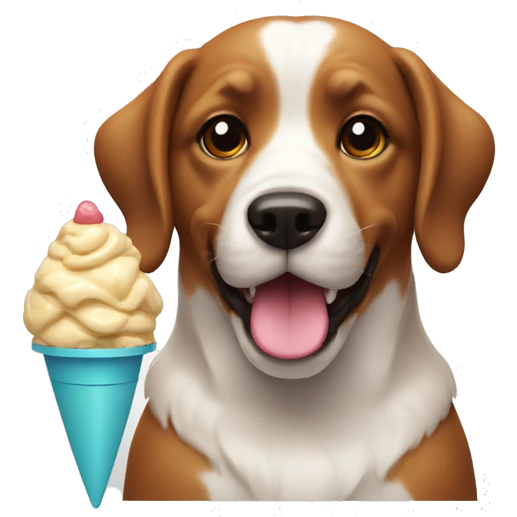 Dog with ice cream  emoji
