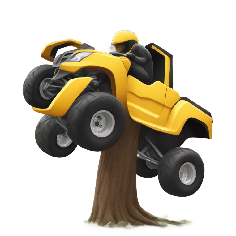 four wheeler crash into a tree emoji