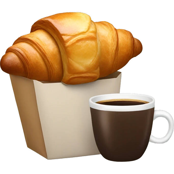 croissant and coffee take out emoji