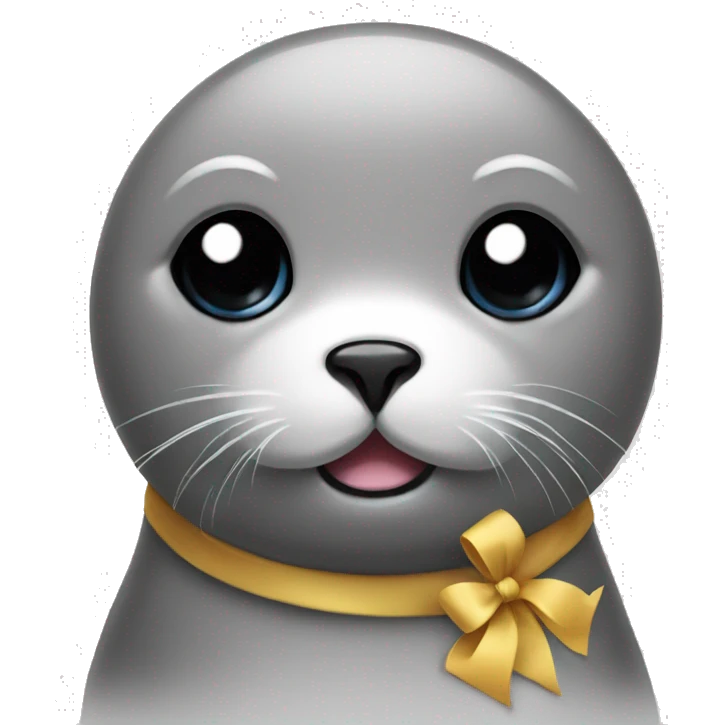 cute seal with a bow emoji