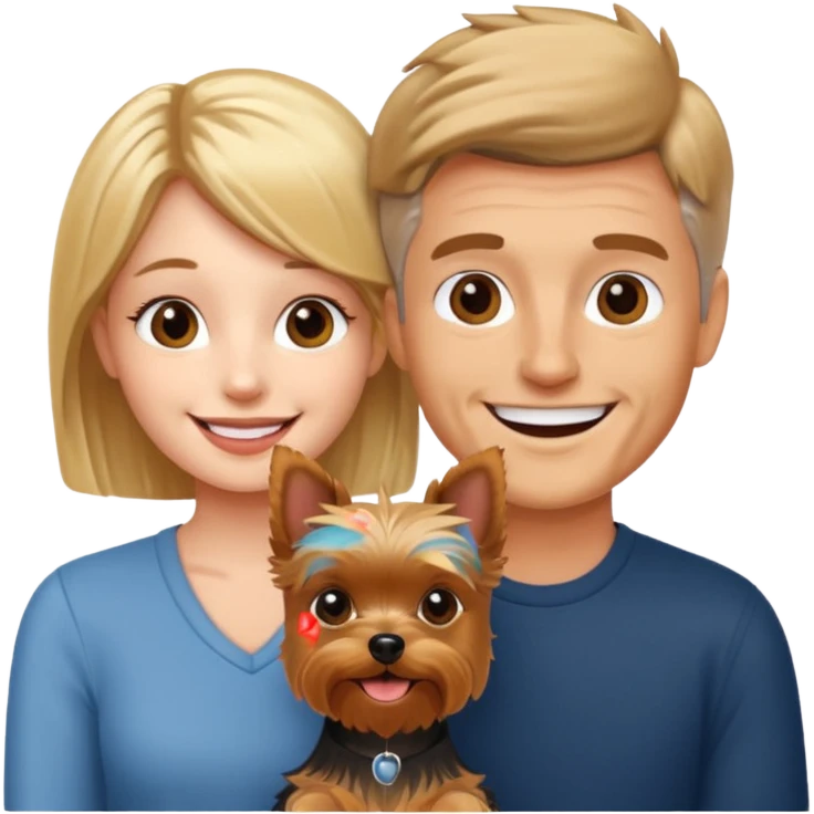 Couple with Yorkshire terrier emoji