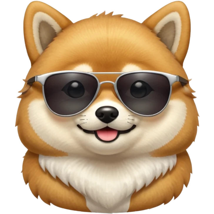 Kawaii-style Shiba Inu wearing sunglasses looking cool emoji