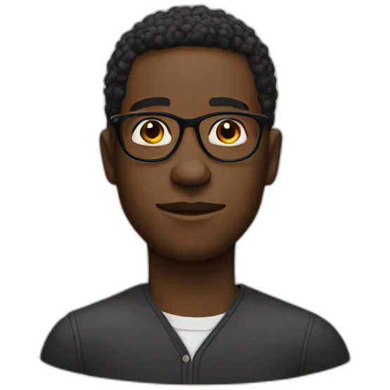 black person with glasses emoji