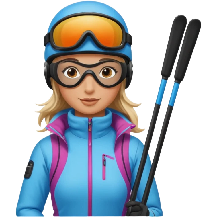 woman with ski emoji