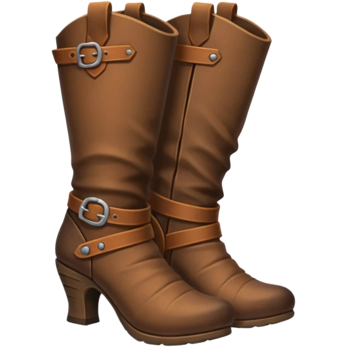 medievil boots, simpleand plain fantasy adveture boots, female, no laces, high heels emoji
