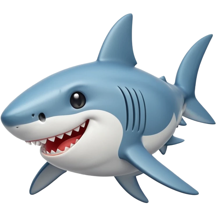 cartoonish shark, winking, emoji style emoji