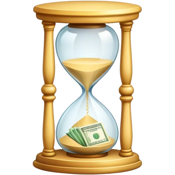 Sandglass with banknotes emoji