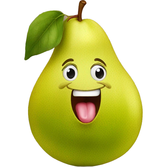 Pear with tongue out emoji