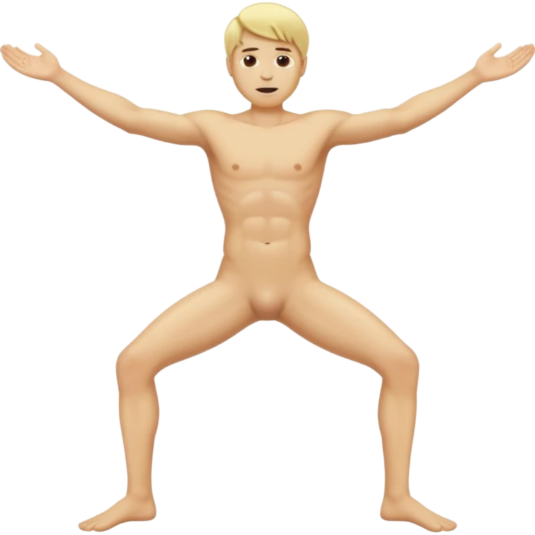 Naked blonde man with legs spread emoji