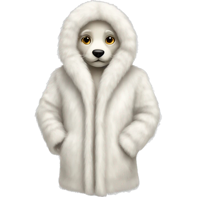 White Fur coat  emoji