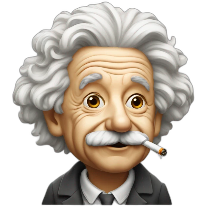 Albert Einstein with cigarette emoji