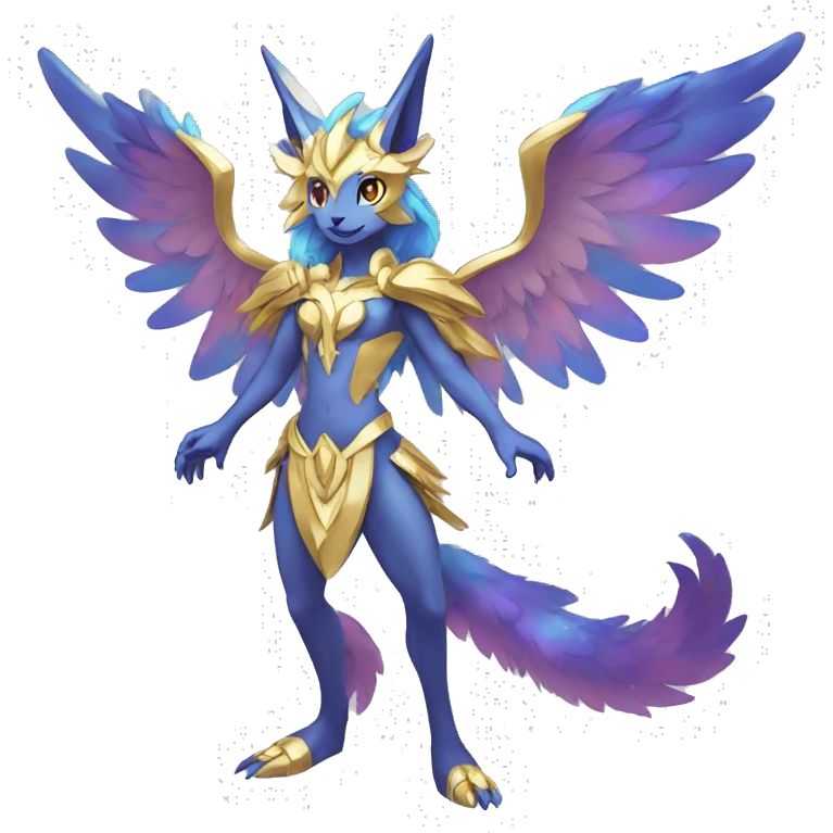 Anthro Sona Colorful Godly Celestial Shiny Fakemon Full Body emoji