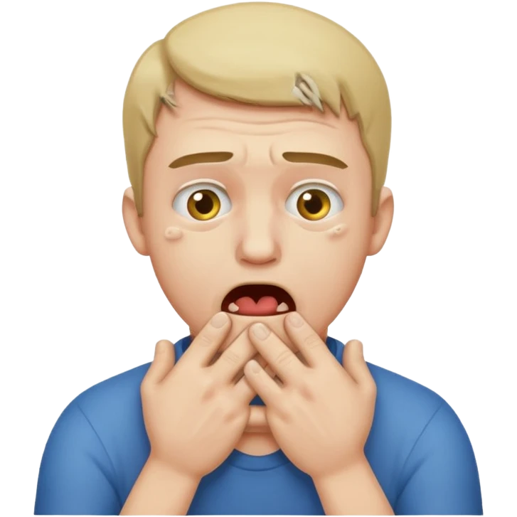 guy choking himself with two hands looks like emoji  emoji