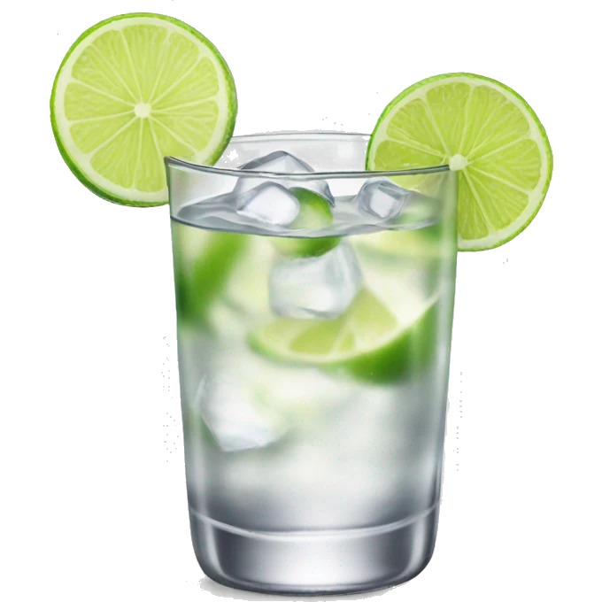 Vodka tonic with a lime emoji