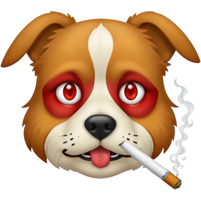 dog being a drug addict and smoking a joint emoji