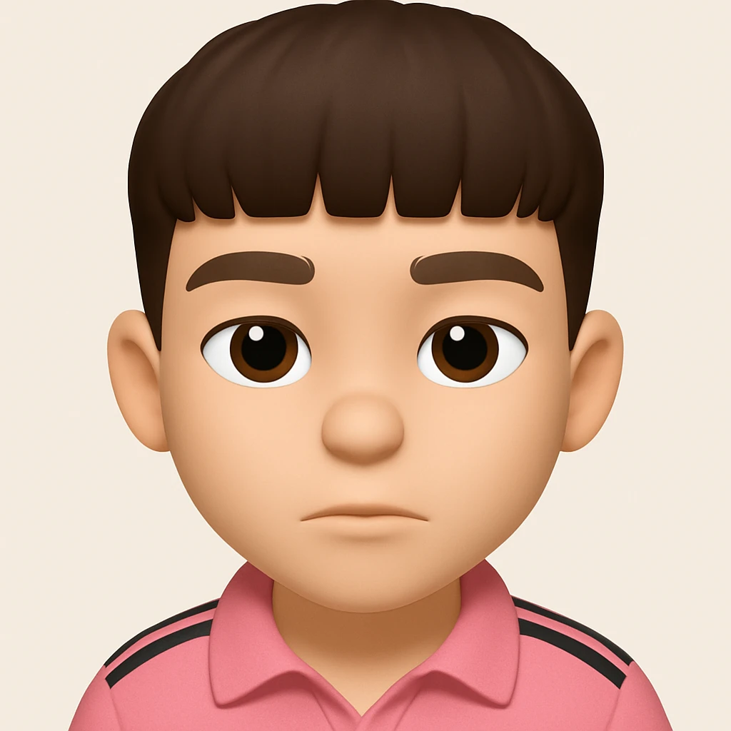 this image in 3d-emoji style, with a slimmer face emoji