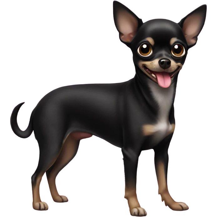 black chihuahua with tongue out emoji