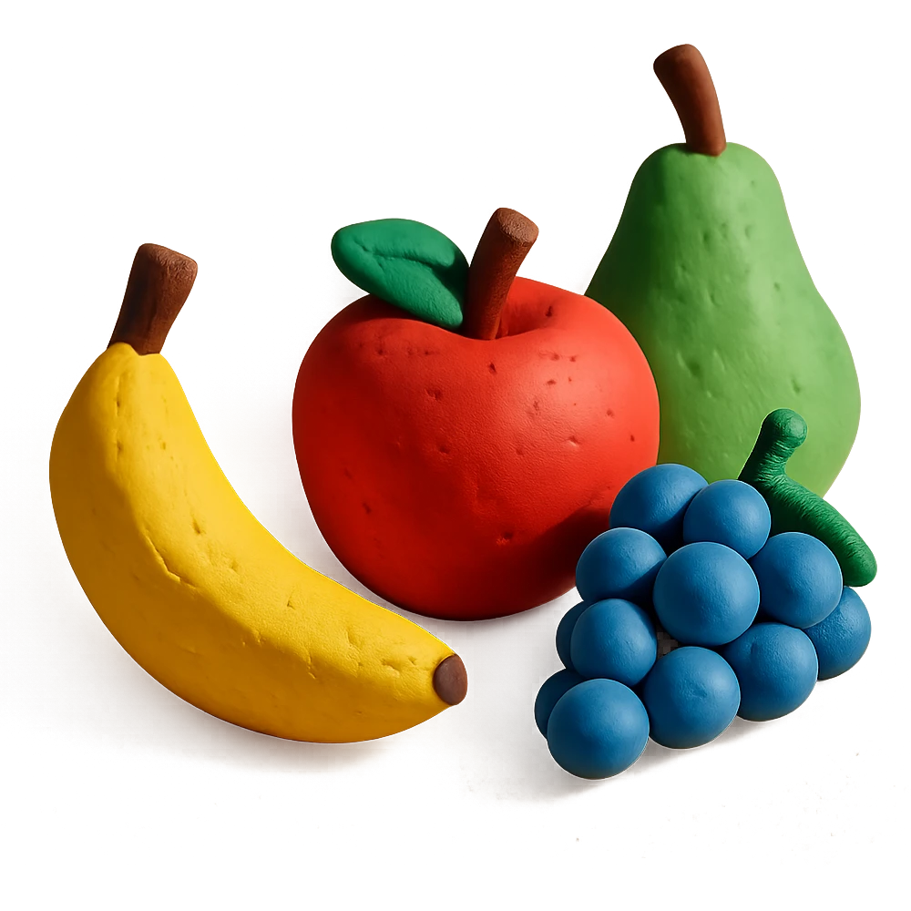 matte sculpted fruit emoji