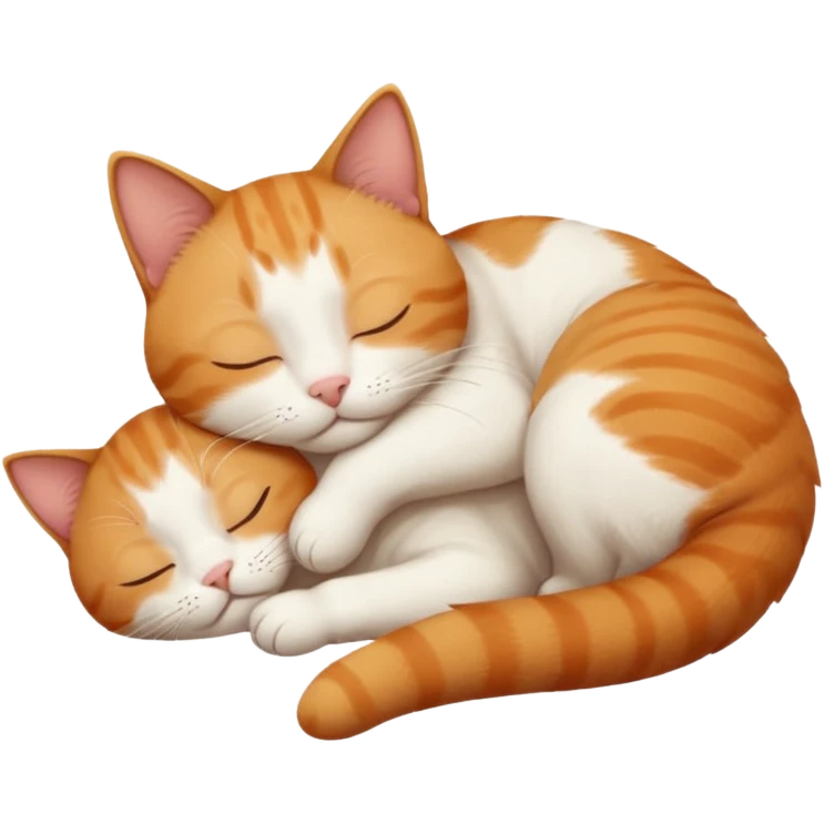 ginger and white small cat eyes closed lying down upside down emoji