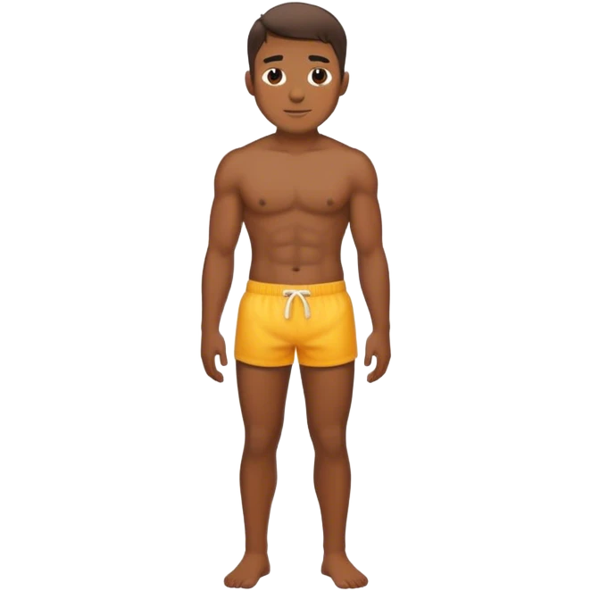 Brown Shirtless guy with short hair  emoji
