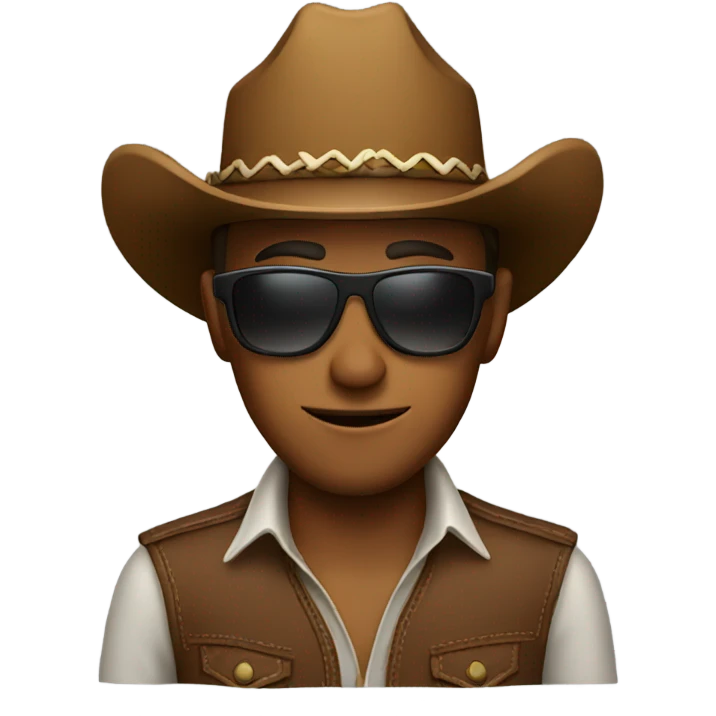 Cowboy emoji with sunglasses emoji
