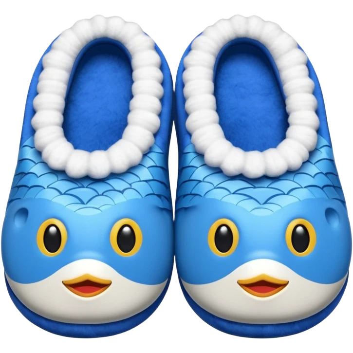 slippers with fish face on the top emoji