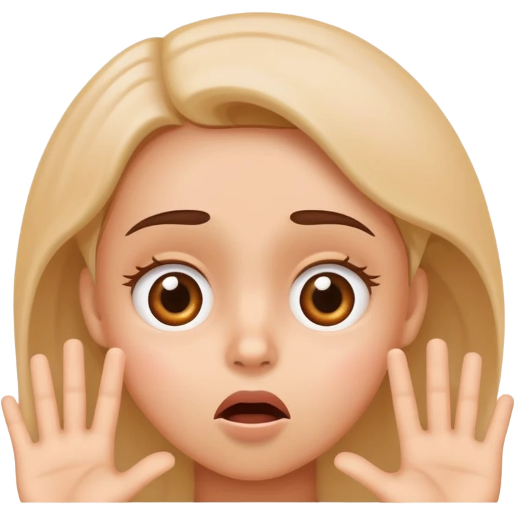 Face with mistake expression saying oops, followed by three girl symbols emoji