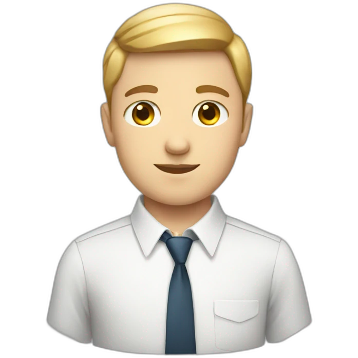 white boy wearing a shirt and tie emoji