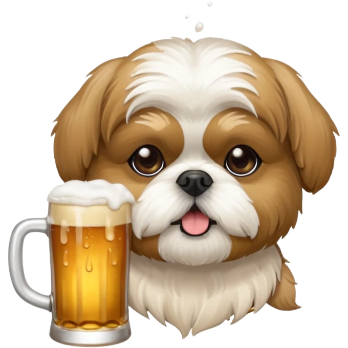 shih tzu drinking beer emoji