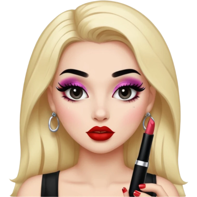Boujy baddie best friends, fair skin, trendy heavy makeup emoji