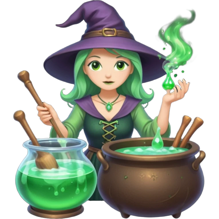 green witch cooking potion emoji