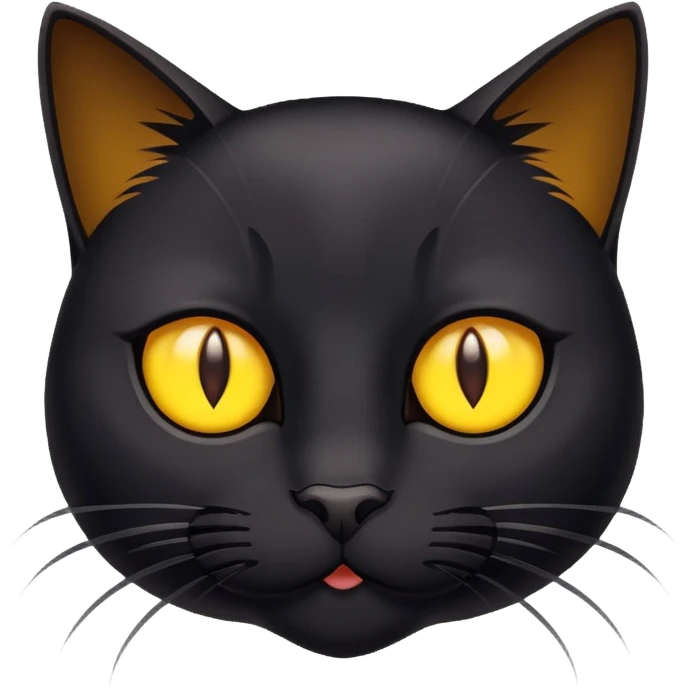 black cat with brown-yellow eyes emoji