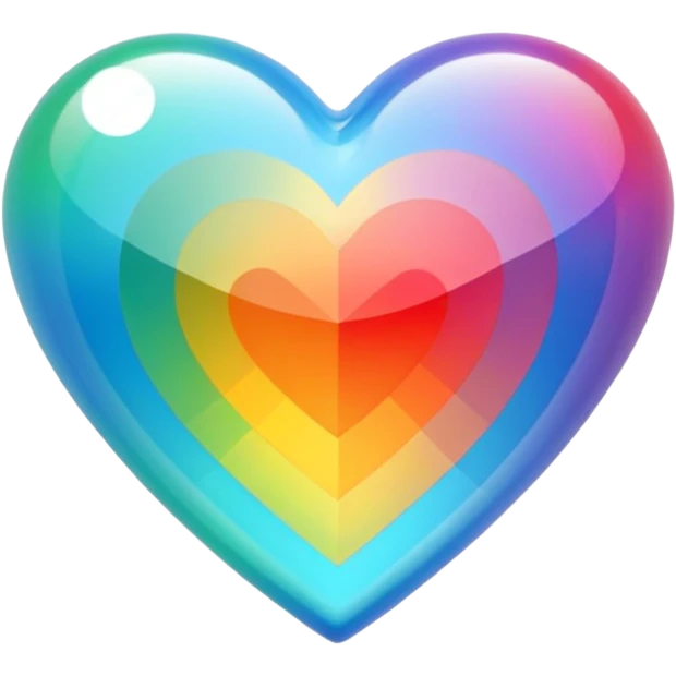 Haz un corazón arcoiris vidrio emoji