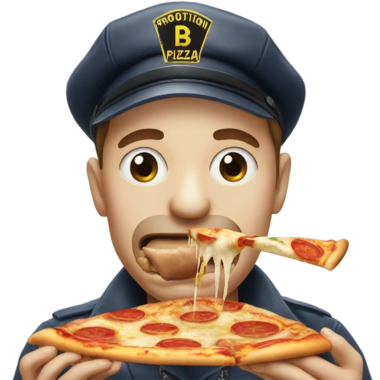 face eating pizza with prohibition sign on top emoji